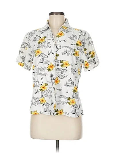 Pre-owned Christopher & Banks Short Sleeve Blouse In Yellow
