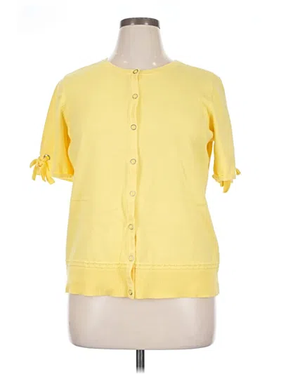 Pre-owned Christopher & Banks Short Sleeve Blouse In Yellow