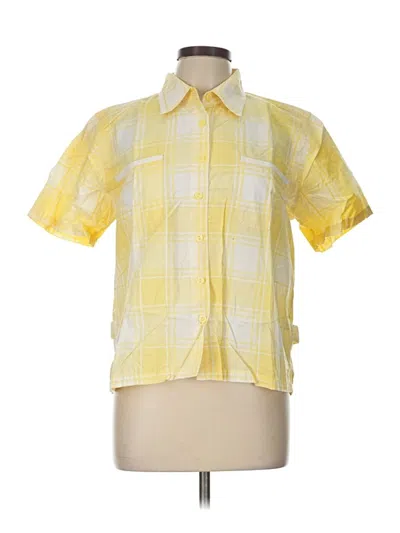 Pre-owned Christopher & Banks Short Sleeve Blouse In Yellow