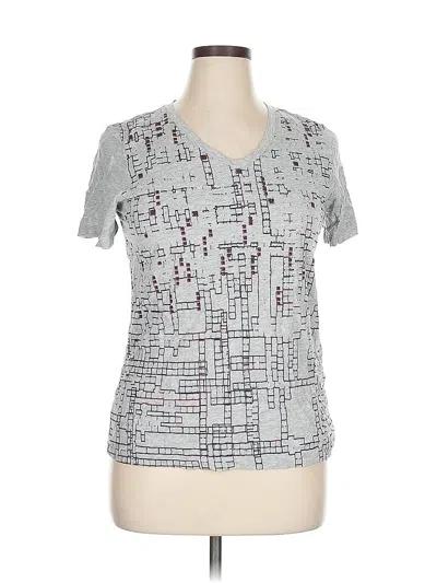 Pre-owned Christopher & Banks Short Sleeve T-shirt In Silver