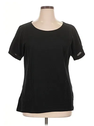 Pre-owned Christopher & Banks Short Sleeve Top Black Scoop Neck Tops