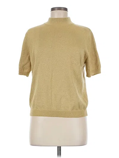 Pre-owned Christopher & Banks Short Sleeve Top Gold Turtleneck Tops