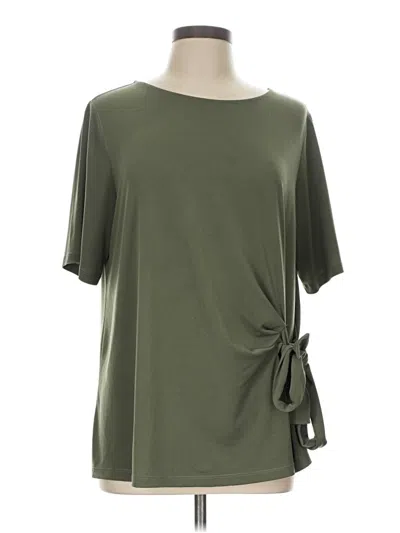 Pre-owned Christopher & Banks Short Sleeve Top Green Boatneck Tops