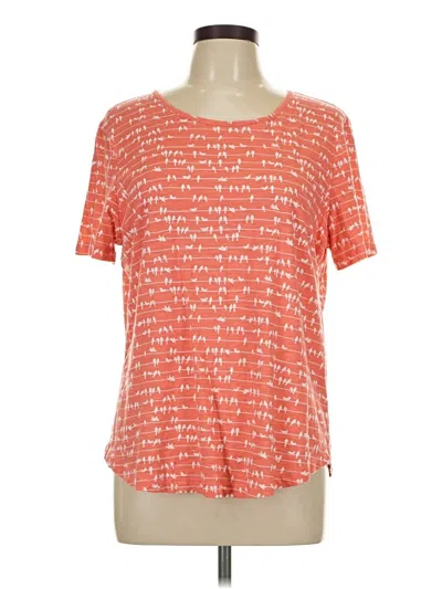 Pre-owned Christopher & Banks Short Sleeve Top Orange Scoop Neck Tops