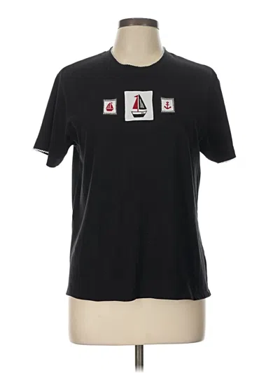 Pre-owned Christopher & Banks Short Sleeve T-shirt In Black