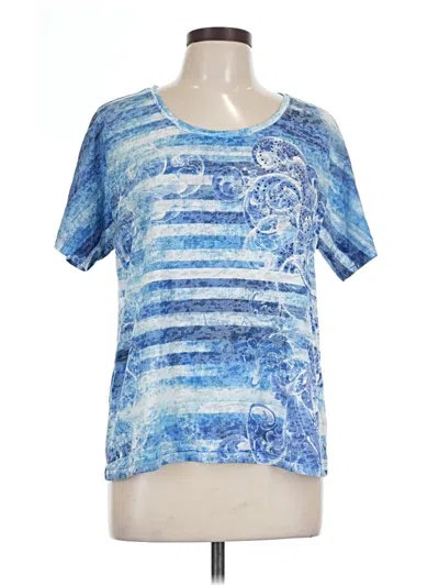 Pre-owned Christopher & Banks Short Sleeve T-shirt In Blue