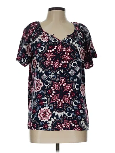 Pre-owned Christopher & Banks Short Sleeve T-shirt In Burgundy