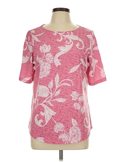 Pre-owned Christopher & Banks Short Sleeve T-shirt In Pink