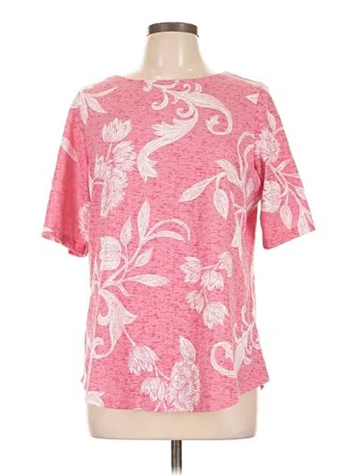 Pre-owned Christopher & Banks Short Sleeve T-shirt In Pink