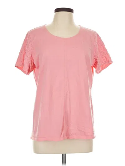 Pre-owned Christopher & Banks Short Sleeve T-shirt In Pink