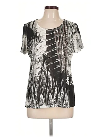 Pre-owned Christopher & Banks Short Sleeve T-shirt In Silver