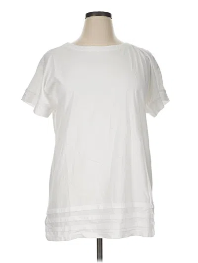 Pre-owned Christopher & Banks Short Sleeve T-shirt In White