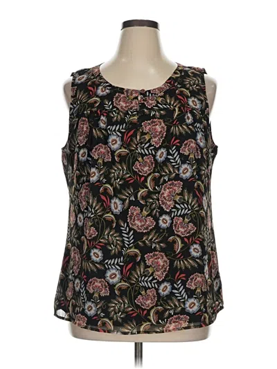 Pre-owned Christopher & Banks Sleeveless Blouse In Black
