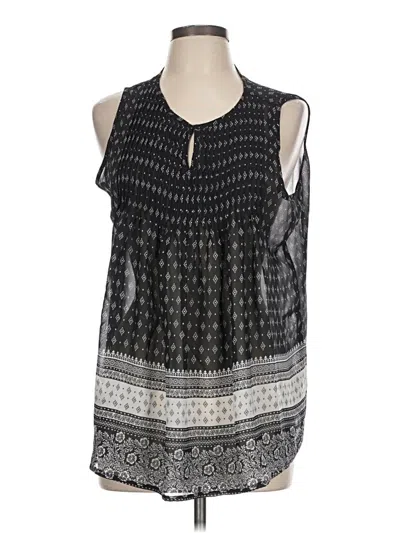 Pre-owned Christopher & Banks Sleeveless Blouse In Black