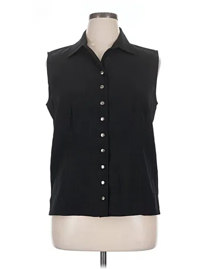 Pre-owned Christopher & Banks Sleeveless Blouse In Black