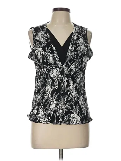 Pre-owned Christopher & Banks Sleeveless Blouse In Black