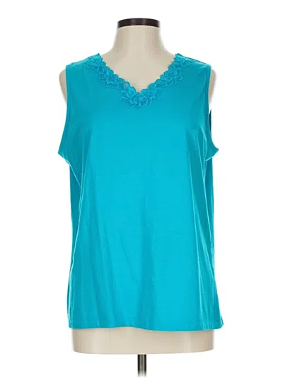 Pre-owned Christopher & Banks Sleeveless Blouse In Blue