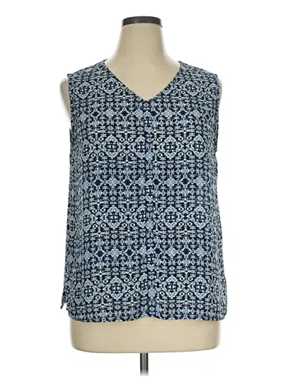Pre-owned Christopher & Banks Sleeveless Blouse In Blue