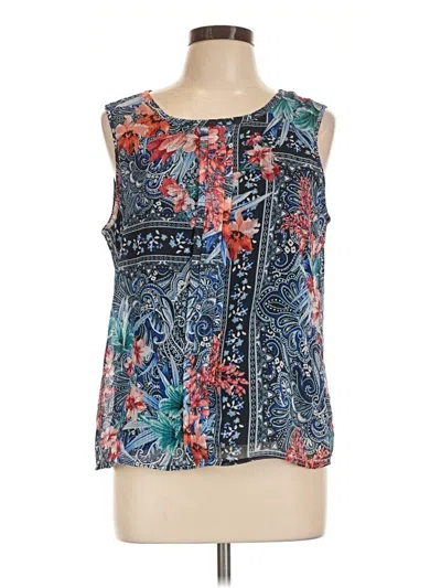 Pre-owned Christopher & Banks Sleeveless Blouse In Blue