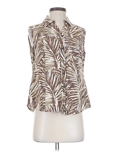 Pre-owned Christopher & Banks Sleeveless Blouse In Brown