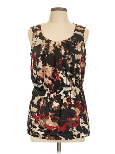 Pre-owned Christopher & Banks Sleeveless Blouse In Brown