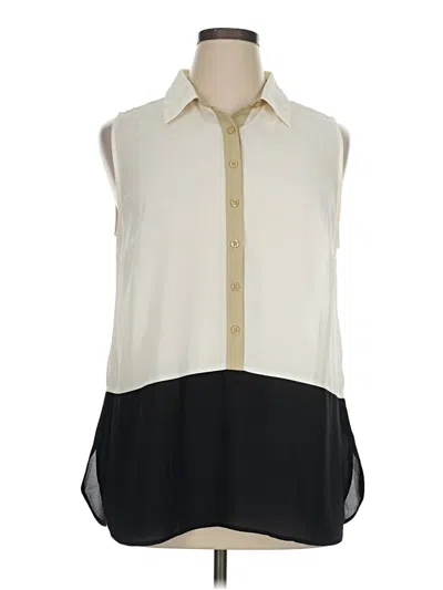 Pre-owned Christopher & Banks Sleeveless Blouse In Ivory