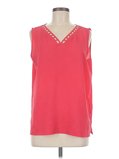 Pre-owned Christopher & Banks Sleeveless Blouse In Pink