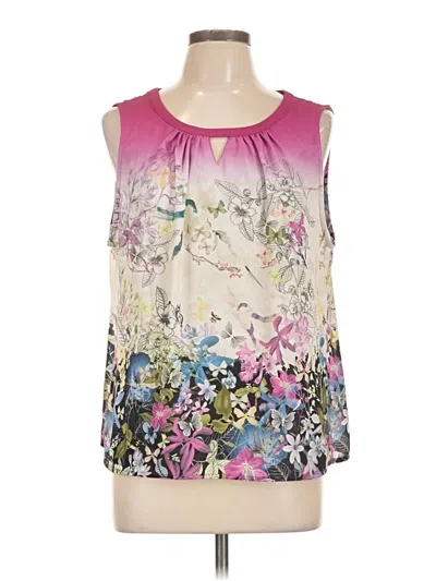 Pre-owned Christopher & Banks Sleeveless Blouse In Pink