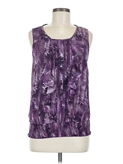 Pre-owned Christopher & Banks Sleeveless Blouse In Purple
