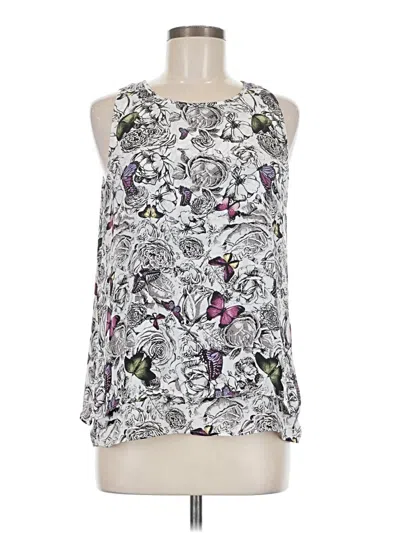 Pre-owned Christopher & Banks Sleeveless Blouse In Silver