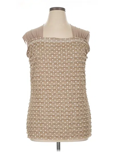 Pre-owned Christopher & Banks Sleeveless Blouse In Tan