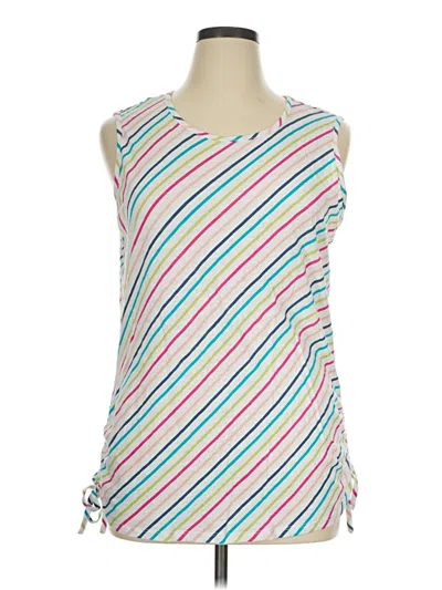 Pre-owned Christopher & Banks Sleeveless Blouse In White