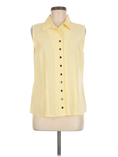 Pre-owned Christopher & Banks Sleeveless Blouse In Yellow