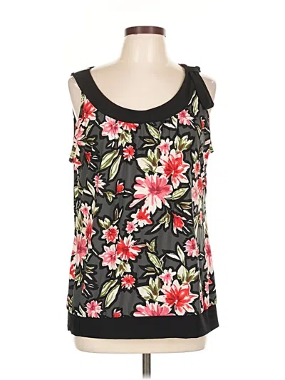 Pre-owned Christopher & Banks Sleeveless Top Black Cold Shoulder Neckline Tops