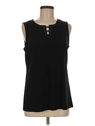 Christopher & Banks Sleeveless Top Black Keyhole Neckline Tops