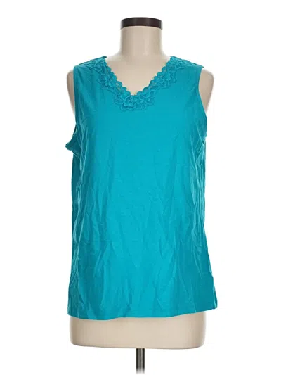 Pre-owned Christopher & Banks Sleeveless T-shirt In Blue