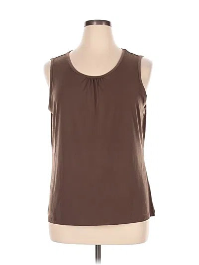 Pre-owned Christopher & Banks Sleeveless T-shirt In Brown