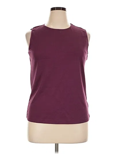 Pre-owned Christopher & Banks Sleeveless T-shirt In Burgundy