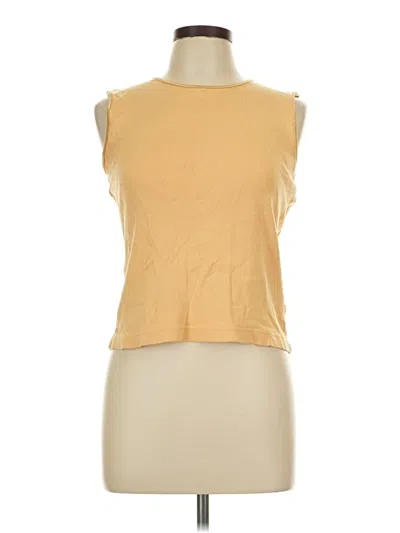 Pre-owned Christopher & Banks Sleeveless T-shirt In Gold