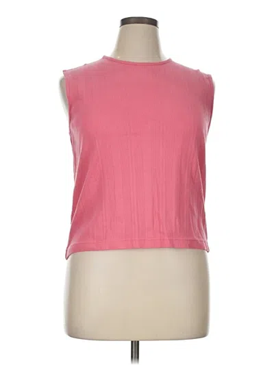 Pre-owned Christopher & Banks Sleeveless T-shirt In Pink