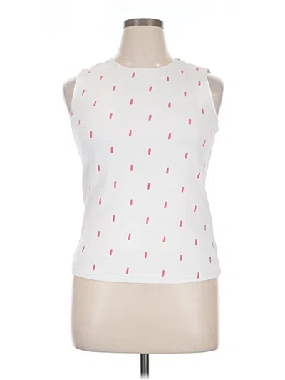 Pre-owned Christopher & Banks Sleeveless T-shirt In White