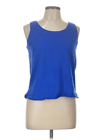 Pre-owned Christopher & Banks Tank Top Blue Halter Neckline Tops