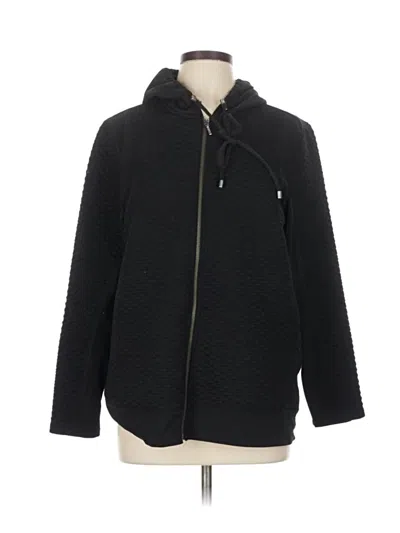 Pre-owned Christopher & Banks Zip Up Hoodie In Black