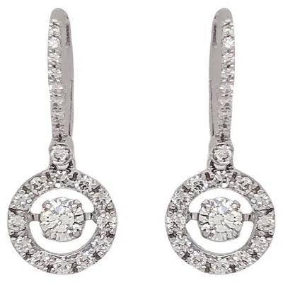 Pre-owned Christopher Designs Crisscut Diamond Drop Earring, 18k White Gold