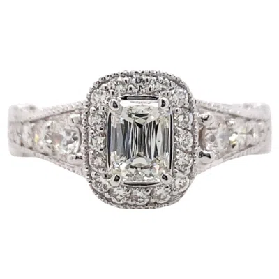 Pre-owned Christopher Designs Crisscut Diamond Halo Engagement Ring 2.00 Tcw 18kt Wg In Multi