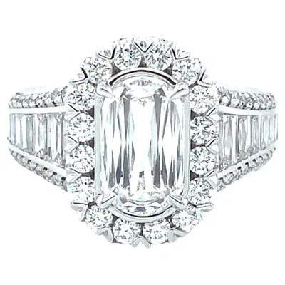 Pre-owned Christopher Designs Crisscut Engagement Ring With 3.10 Cts Set In Platinum In Multi