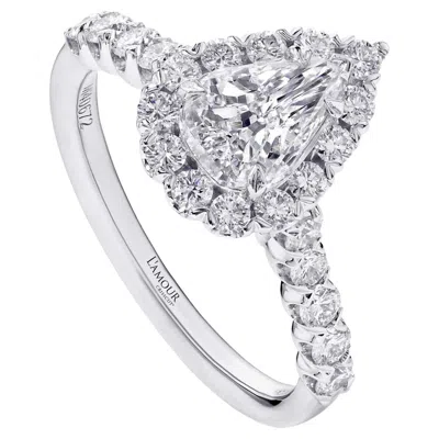 Pre-owned Christopher Designs L'amour Crisscut Pear Shape Diamond Gia Engagement Ring In Multi