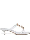 Christopher Esber 40mm Sundial Seashell Heeled Sandals In White