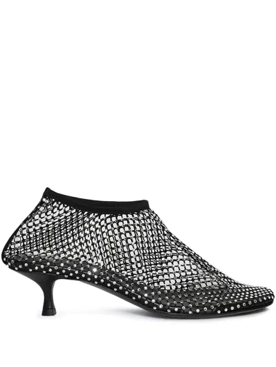 CHRISTOPHER ESBER 45MM MINETTE CRYSTAL MICRO HEEL PUMPS