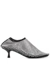 Christopher Esber Minette Bezeled 50mm Low Heels Ankle Boots In Black Nylon In Black